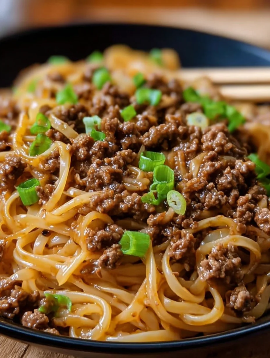 Mongolian Ground Beef Noodles