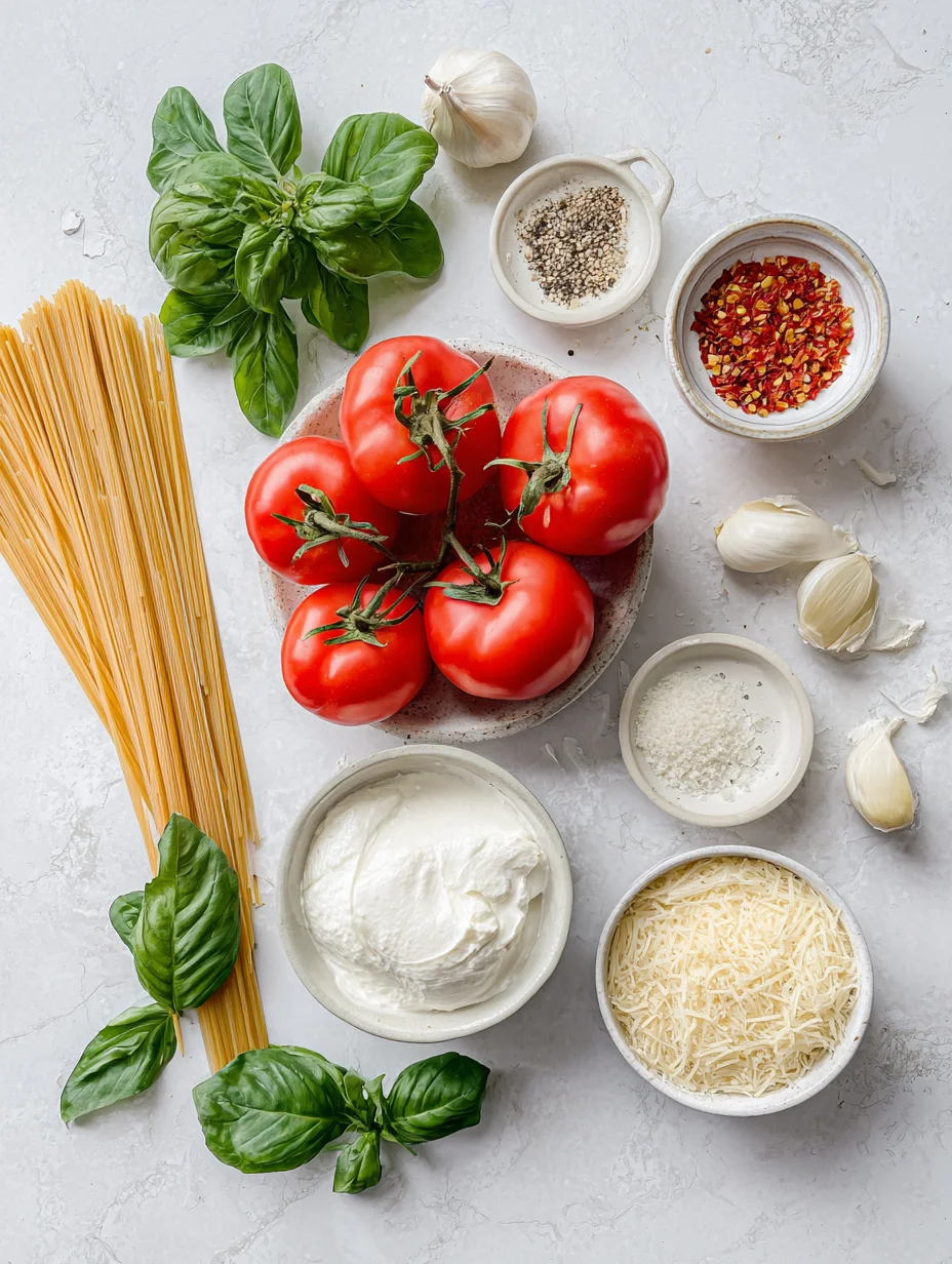 Roasted Tomato and Garlic Ricotta Pasta