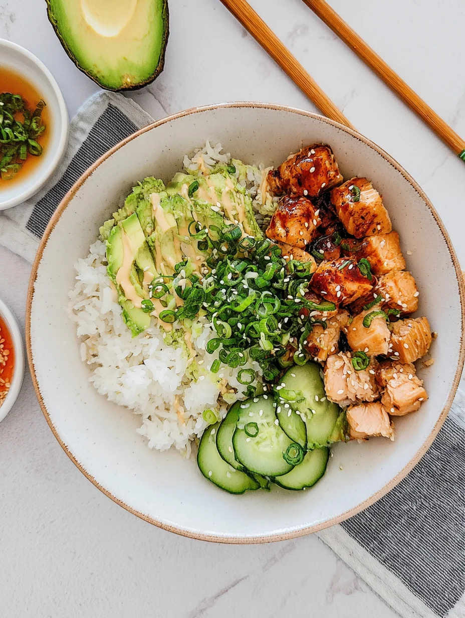 Spicy Salmon Bowls with Coconut Rice