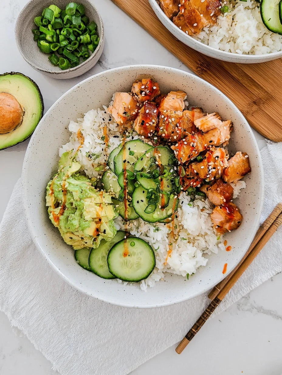 Spicy Salmon Bowls with Coconut Rice