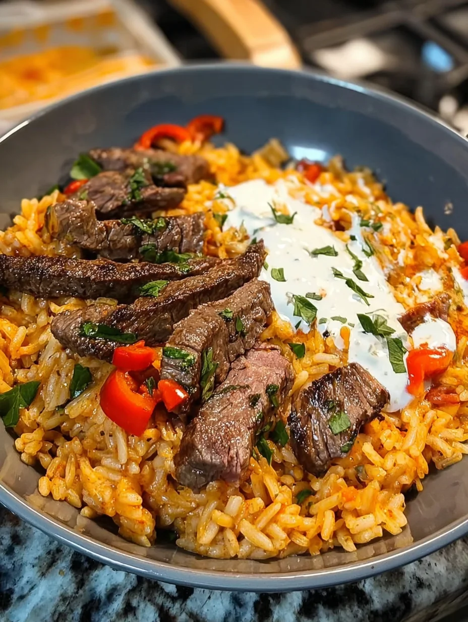 Steak Queso Rice