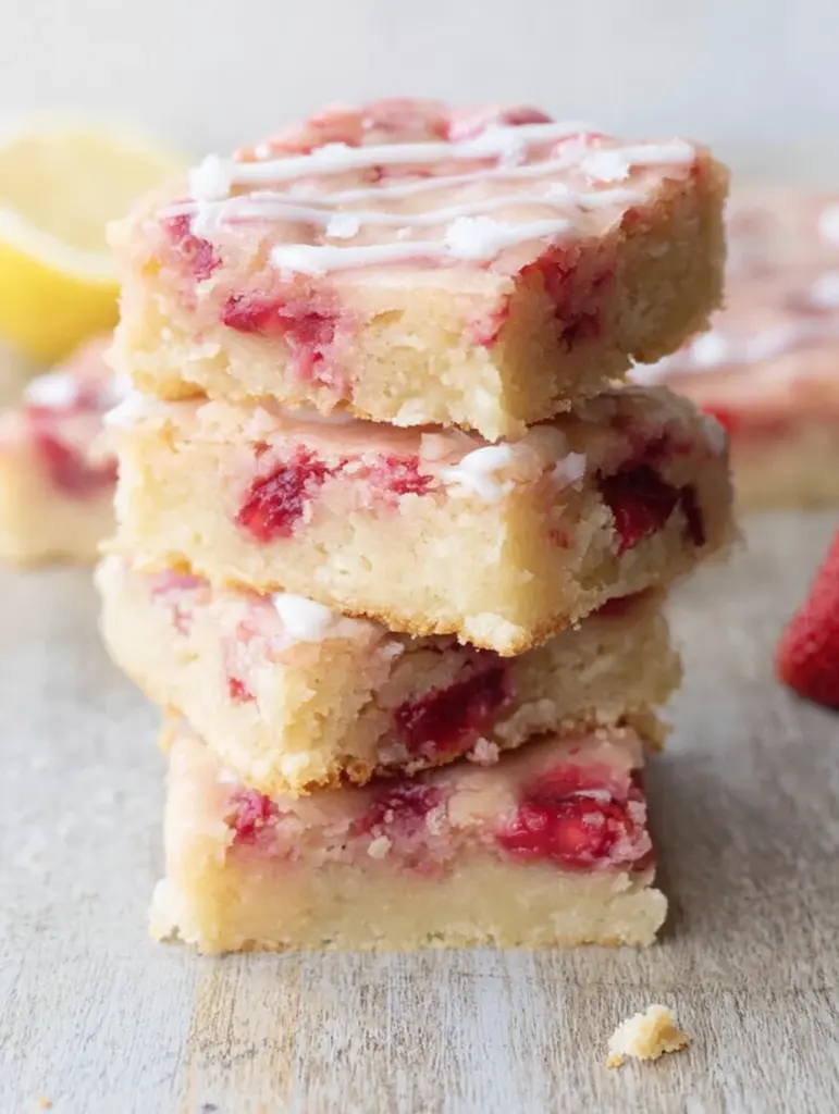 Strawberry Lemon Blondies