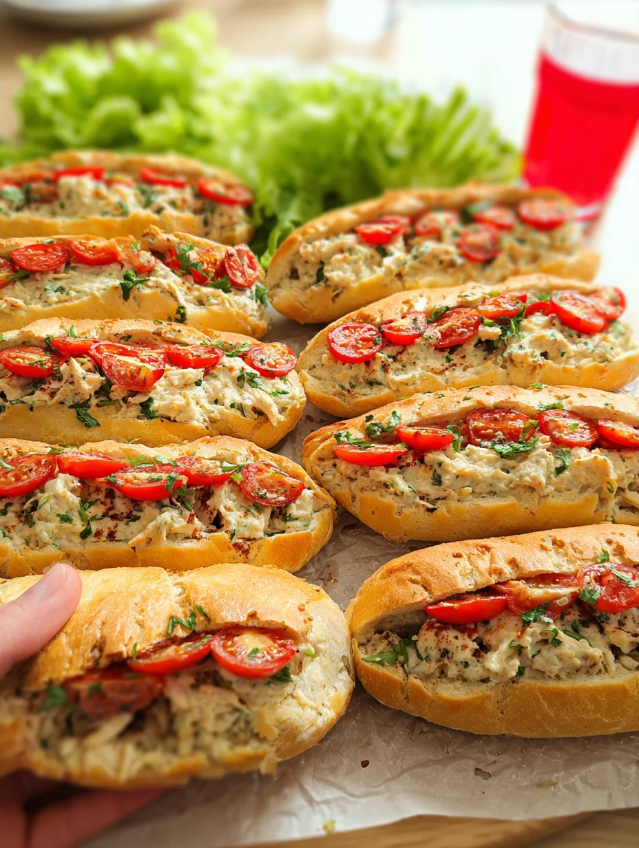 Tomatenbroodjes met kipsalade
