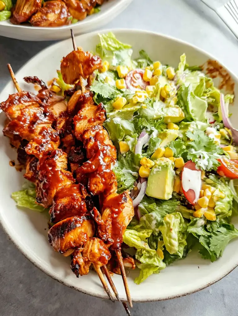 BBQ Chicken Skewer Salad