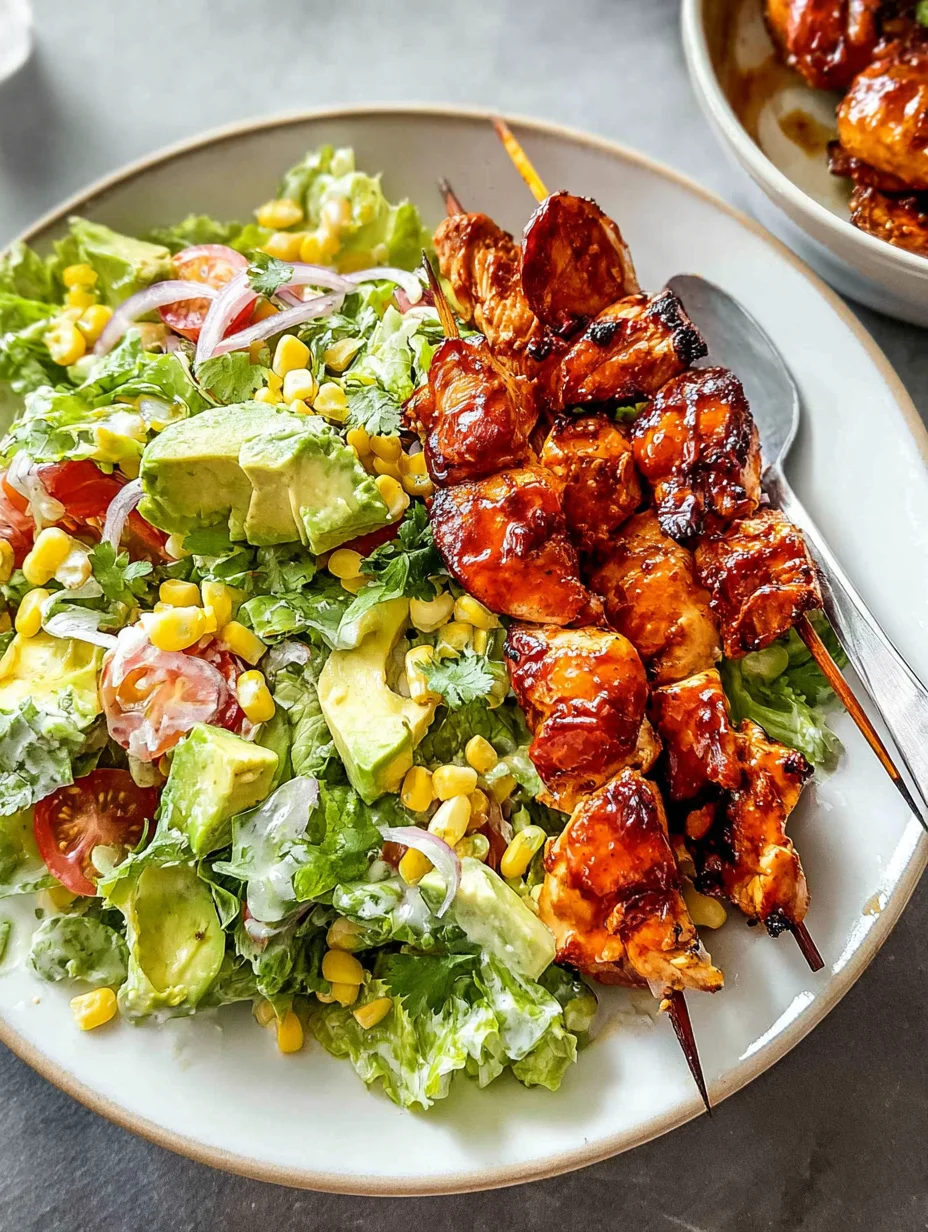 BBQ Chicken Skewer Salad