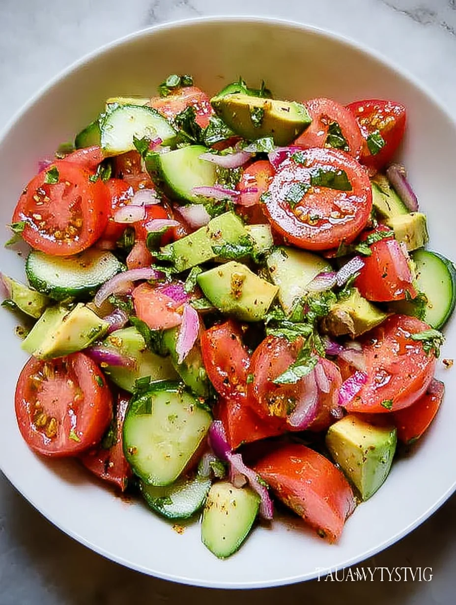 Cucumber Tomato Avocado Salad