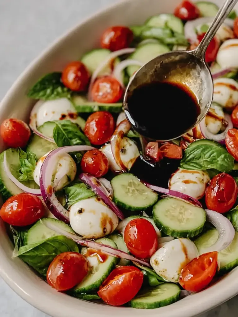 Fresh Cucumber Caprese Salad