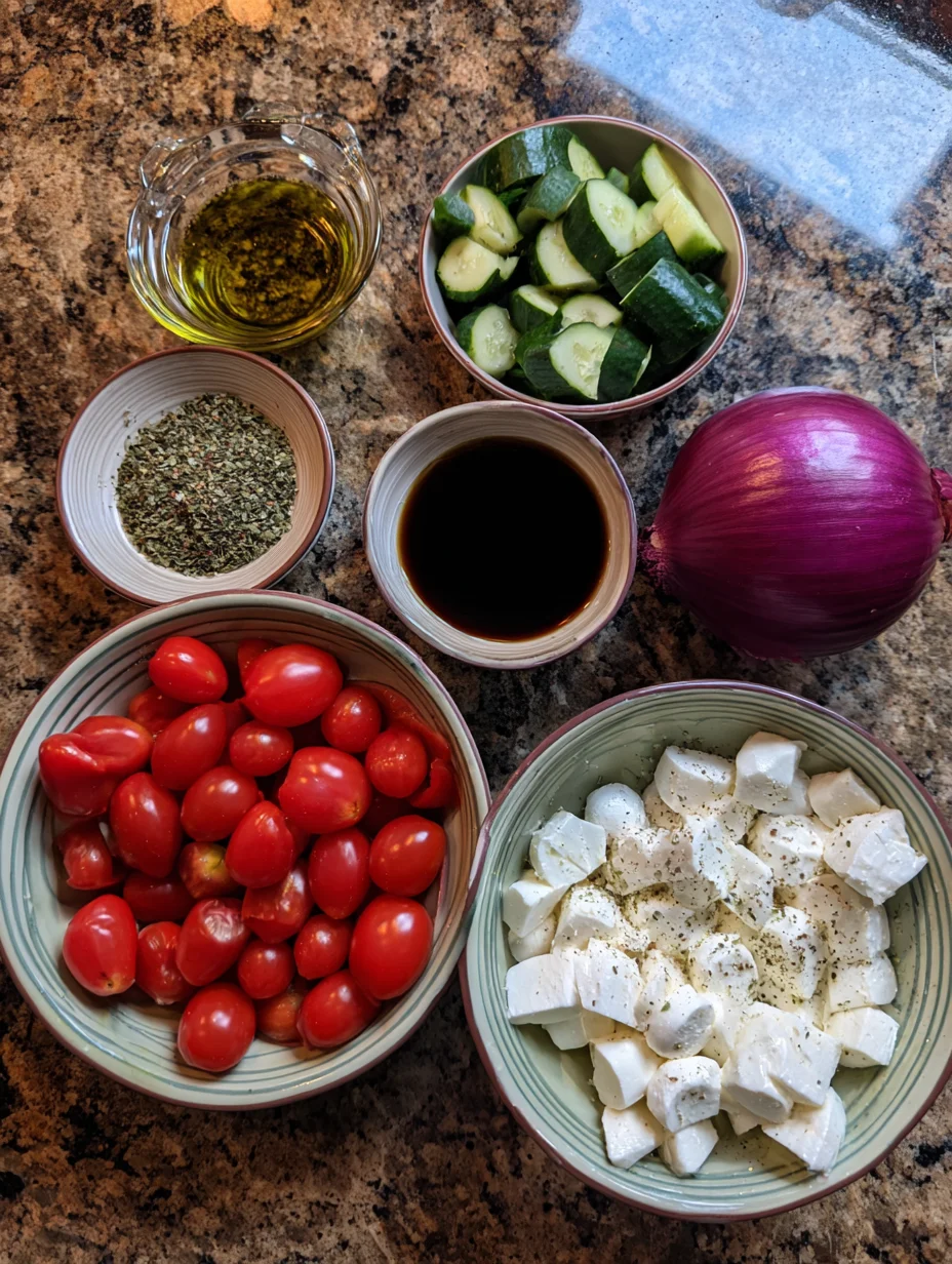 Fresh Cucumber Caprese Salad
