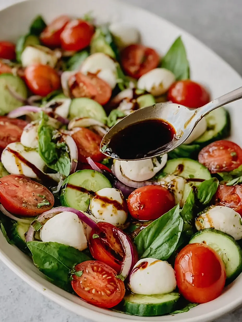 Fresh Cucumber Caprese Salad