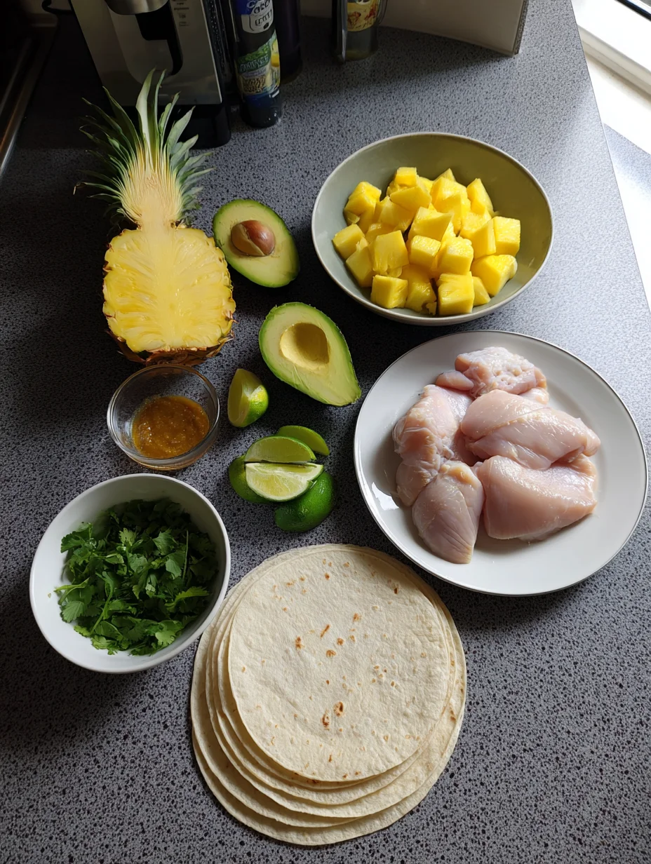 One Pan Chicken & Pineapple Tacos