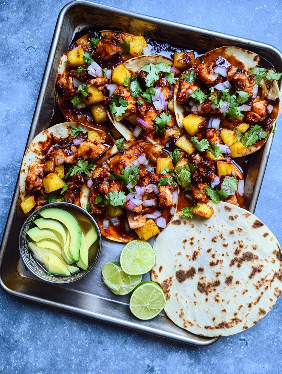 One Pan Chicken & Pineapple Tacos