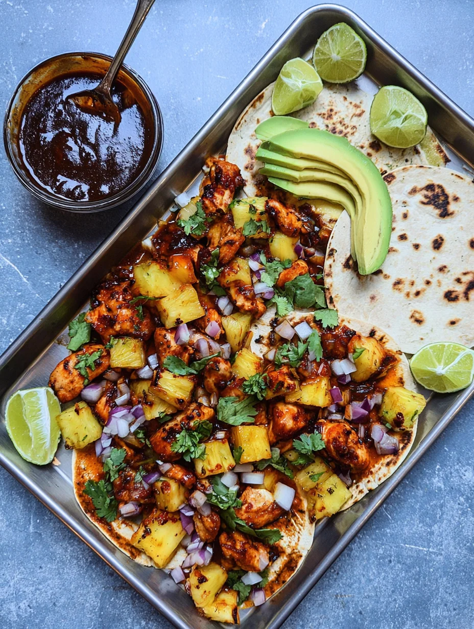 One Pan Chicken & Pineapple Tacos