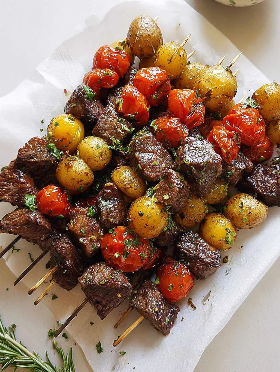 Rosemary Garlic Steak Kebabs