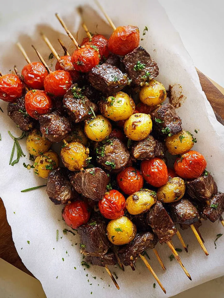 Rosemary Garlic Steak Kebabs