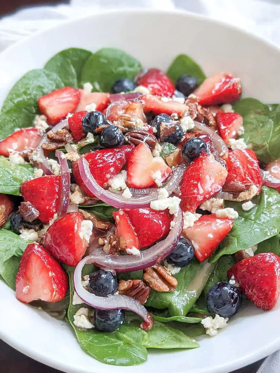 Spinach Strawberry Salad with Feta Cheese