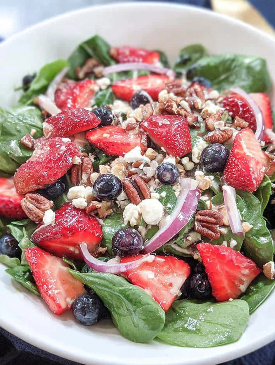 Spinach Strawberry Salad with Feta Cheese